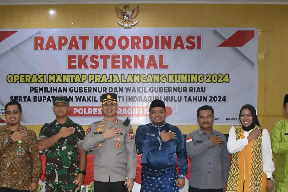 Forkopimda Kabupaten Inhu rapat terkait Ops Mantap Praja Lancang Kuning 2024 (foto/andri)